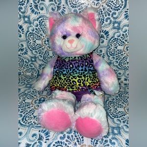 Build a Bear BAB Plush Swirl Pastel Tie-Dye Kitty Cat Pink Purple
